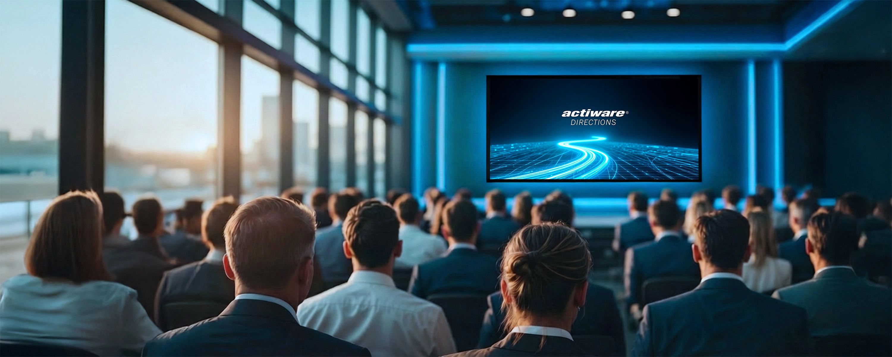 Blick auf Publikum und Bühne der Veranstaltung "ACTIWARE Directions"